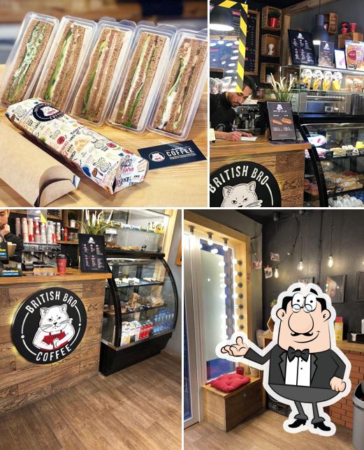 Посмотрите на внутренний интерьер "British Bro Coffee"