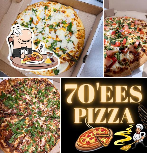 70'EES Pizza Meat pizza vegetarian pizza, vegan pizza wings Indian pizza