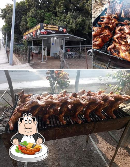 Pollo asado a la brasa orocuina