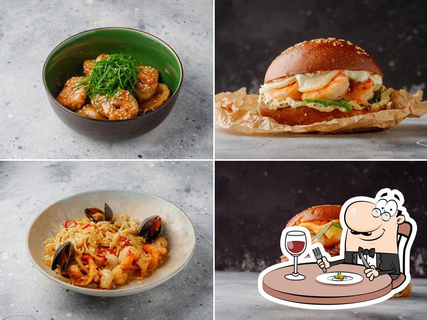 Блюда в "Креветки и бургеры"