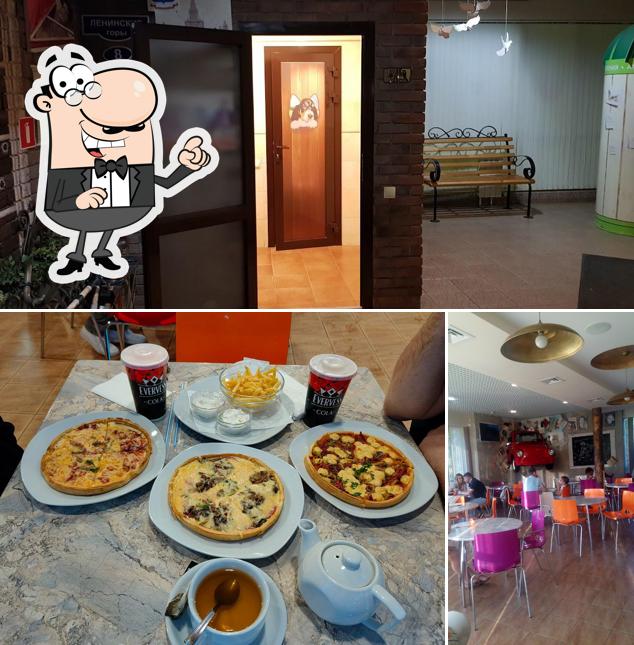 Посмотрите на внутренний интерьер "Пиццы Ника"