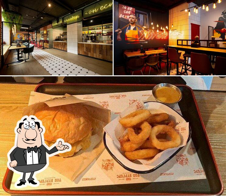 Внутреннее оформление и еда - все это можно увидеть на этом изображении из Топ Бургерс