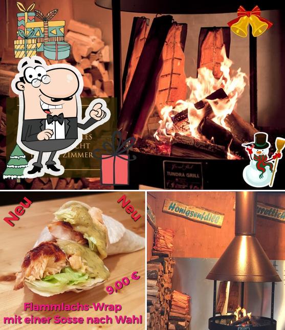 Finnischer Flammlachs auf dem Mainzer Weihnachtsmarkt Mainz