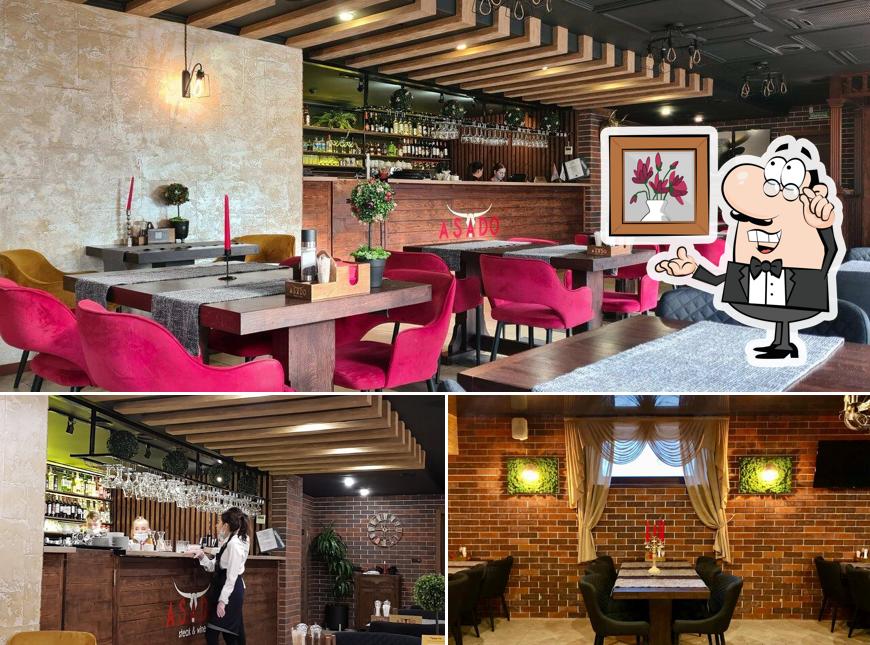 Помимо прочего, в Asado есть внутреннее оформление и барная стойка