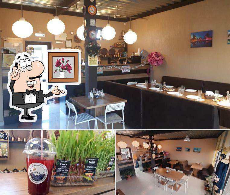 Фото, на котором видны внутреннее оформление и пиво в Кафе Ташкент