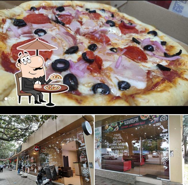 Внешнее оформление и пицца в Колибри