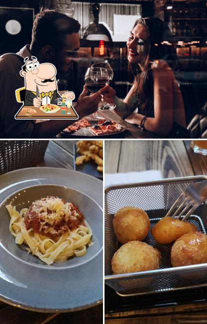 Это фото, где изображены еда и барная стойка в Poleno Pizza