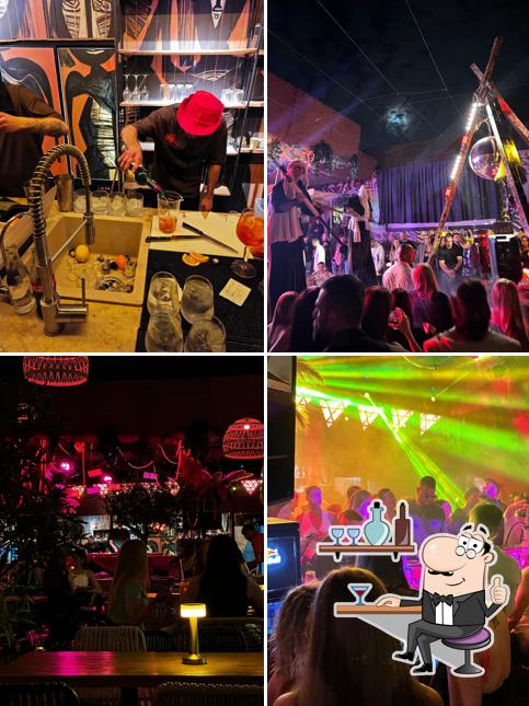 Посмотрите на это изображение, где видны внутреннее оформление и еда в Этно-дворик Тулум