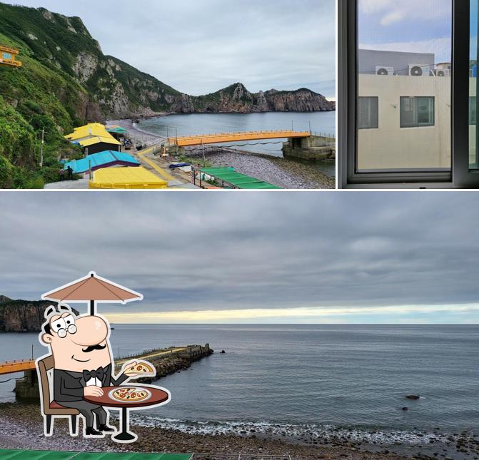 등대펜션 커피와 식사