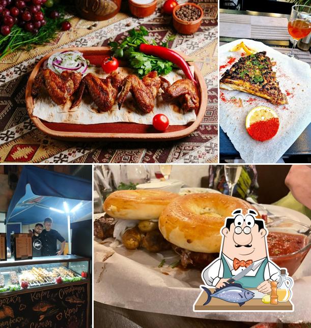 Лосось гриль в "Камбала"