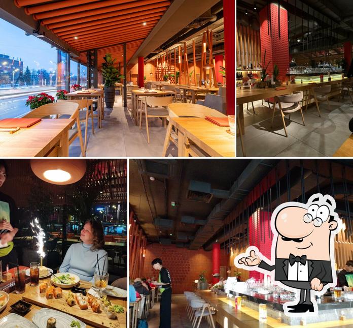 Посмотрите на внутренний интерьер "Тануки"