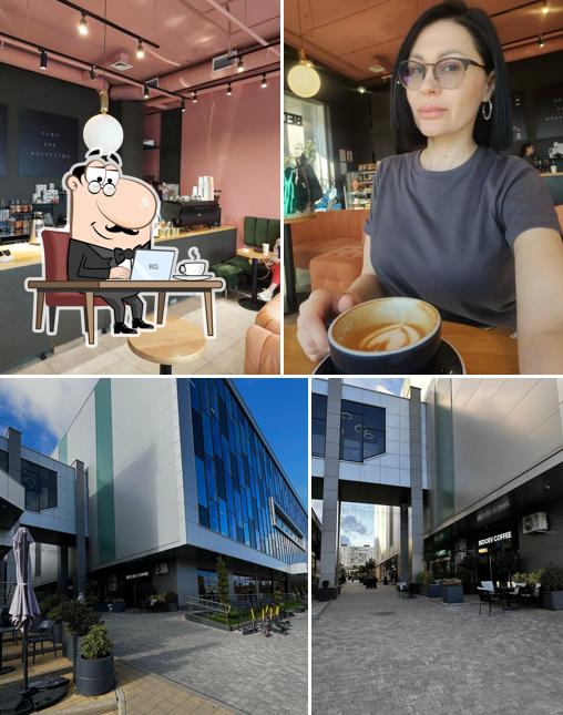 Посмотрите на внутренний интерьер "Bedoev Coffee"