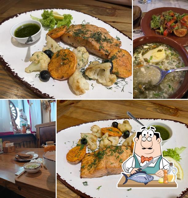 Лосось гриль в "Корчме"