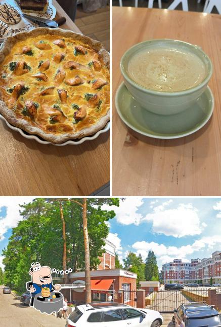 Это фото, где изображены еда и внешнее оформление в Привет Багет