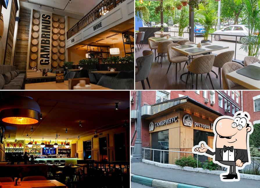 Это фотография, где изображены внутреннее оформление и внешнее оформление в Гамбринус