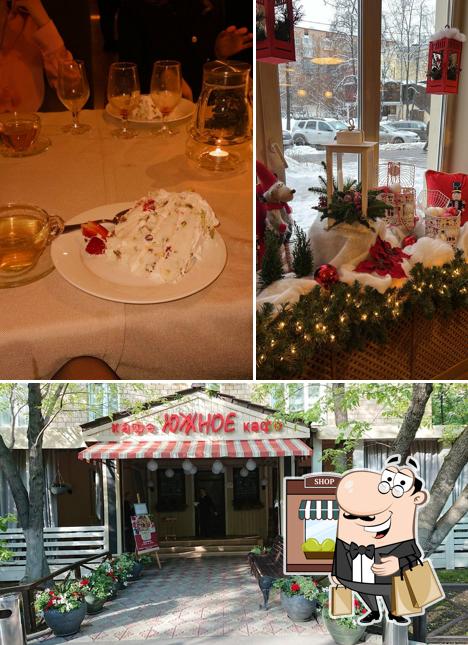 Посмотрите на это фото, где видны внешнее оформление и напитки в Южное