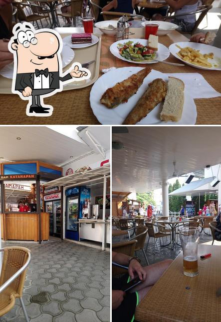 Посмотрите на внутренний интерьер "Кафе "Катамаран""