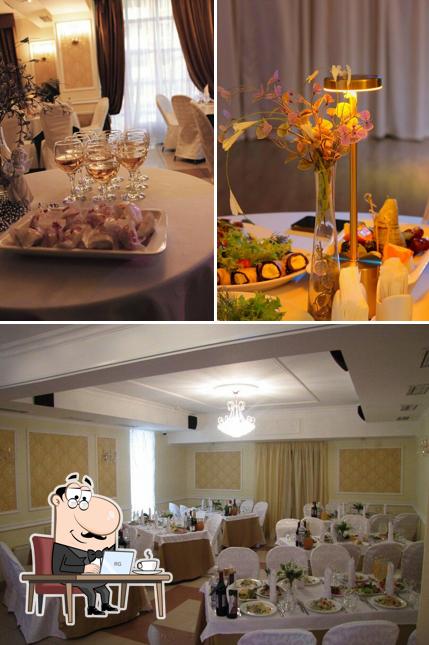 Фотография, на которой видны внутреннее оформление и столики в Грильяж