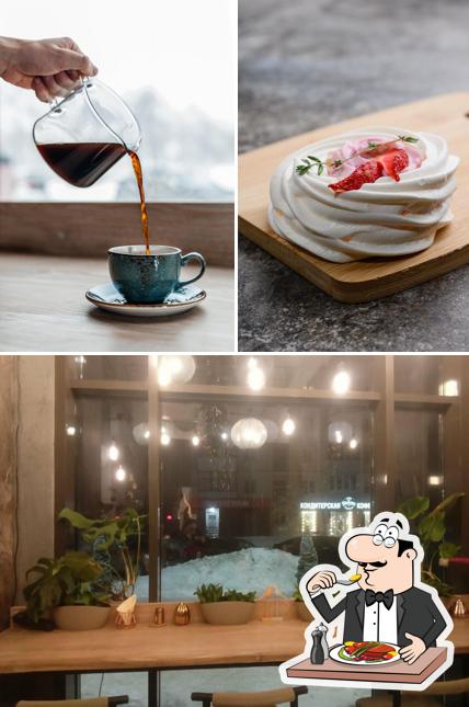 Взгляните на это изображение, где видны еда и внутреннее оформление в Терраццо