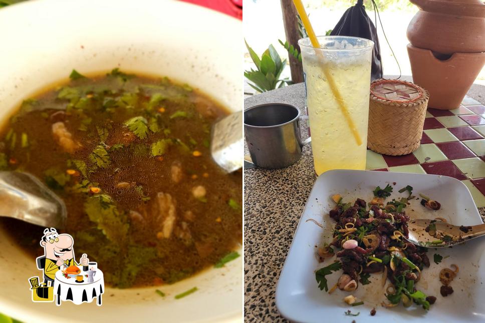 ร้านหลวงแดง ลาบขม กุ้งสด เผา