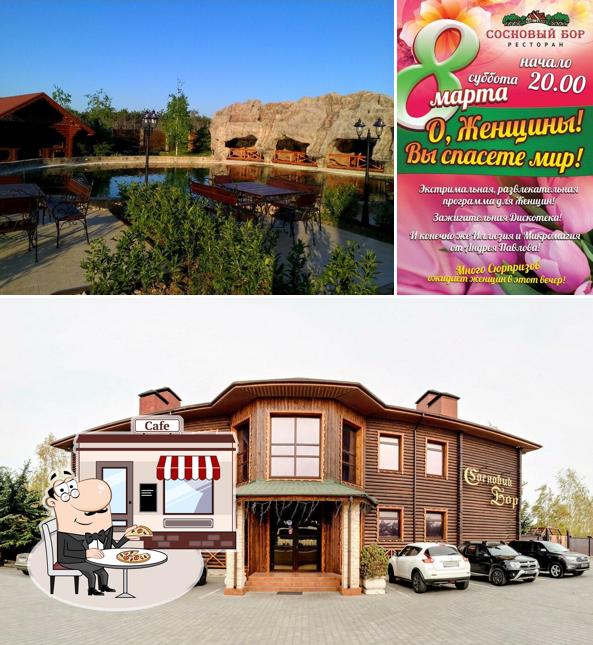 Наслаждайтесь свежим воздухом и видом, открывающемся из "Ресторана Соснового Бора"