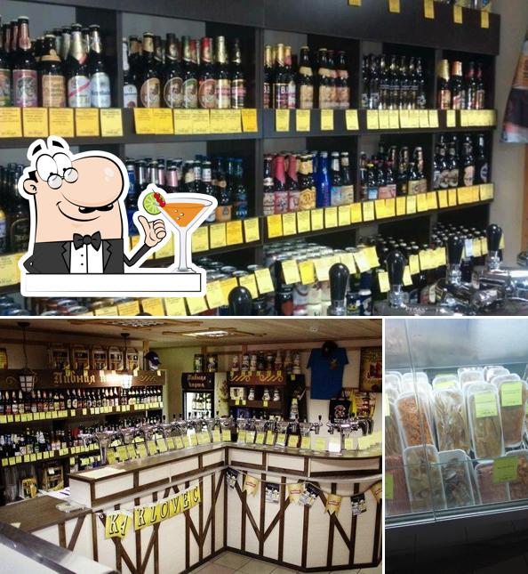 Взгляните на это изображение, где видны напитки и еда в Пивная карта