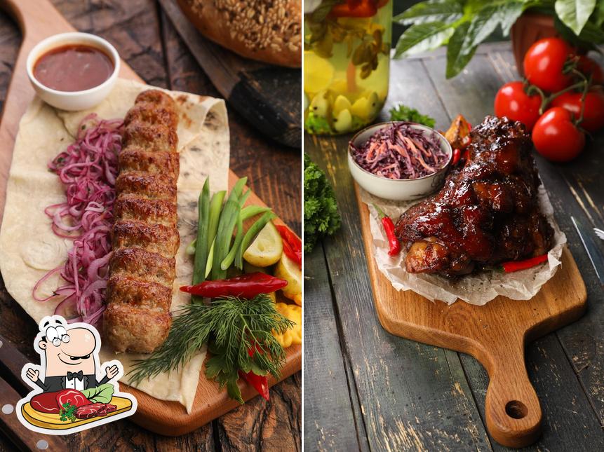 Тут широкий ассортимент мясных блюд