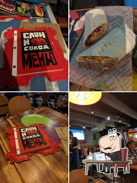 Посмотрите на внутренний интерьер "Слона и солода"