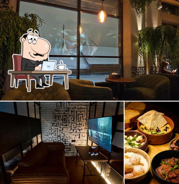 Это фотография, где изображены внутреннее оформление и еда в Дуть