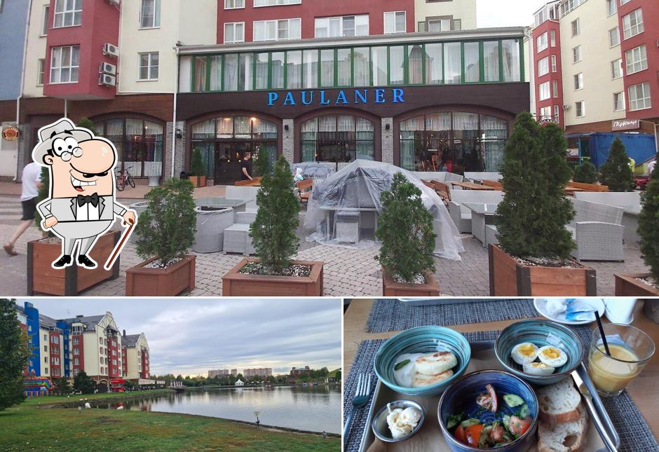 Наслаждайтесь свежим воздухом и пейзажем, открывающемся из "Пивного ресторана Paulaner"