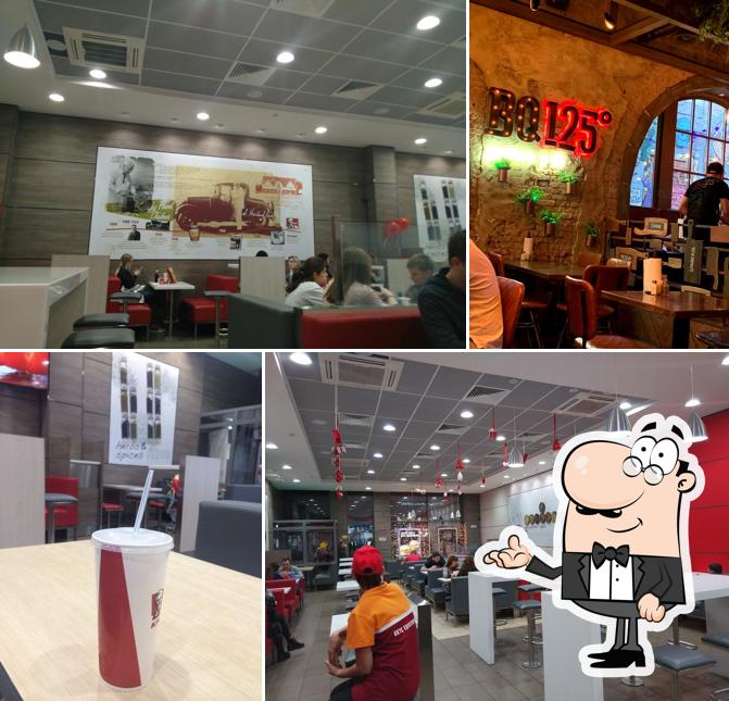 Посмотрите на внутренний интерьер "Rostic's"