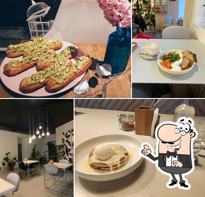 Посмотрите на внутренний интерьер "Pan&Cake"