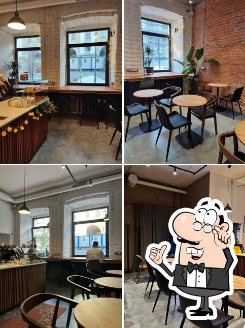 Посмотрите на внутренний интерьер "Sip Coffee"