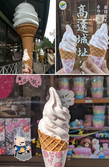 桜の花びら入りソフトクリーム売店