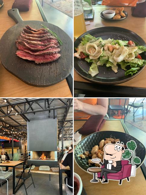 Внутреннее оформление и еда в Дача