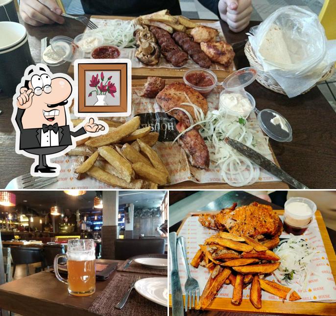 Это фото, где изображены внутреннее оформление и пиво в Grill House