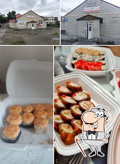 Внешнее оформление и еда в Сушифуд