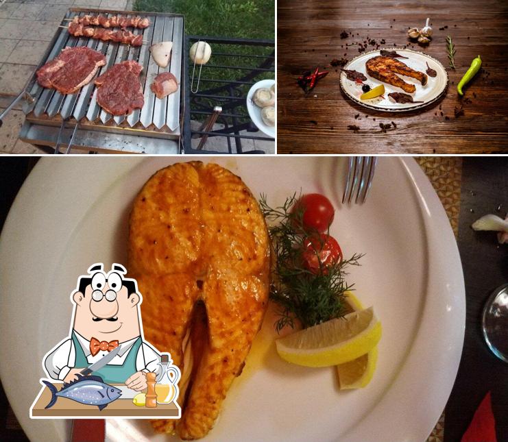 Лосось гриль в "Мангале-Хаузе"