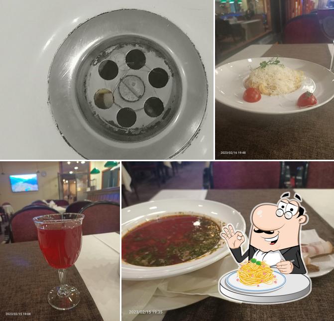 Паста карбонара в "Ресторане Гостиничного Комплекса "Дружба""