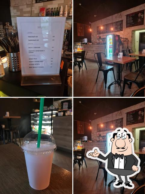 Посмотрите на внутренний интерьер "Кофейни Cubby"