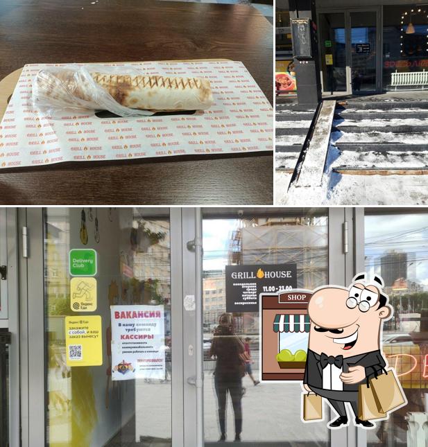 Внешнее оформление и еда в Grill House