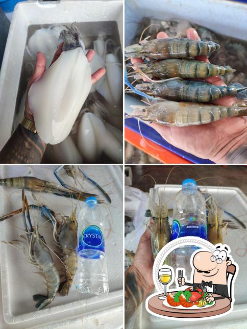 อาหารทะเลสดแม่ฮ่องสอน. กุ้ง หอย ปู ปลา Mae Hong Son