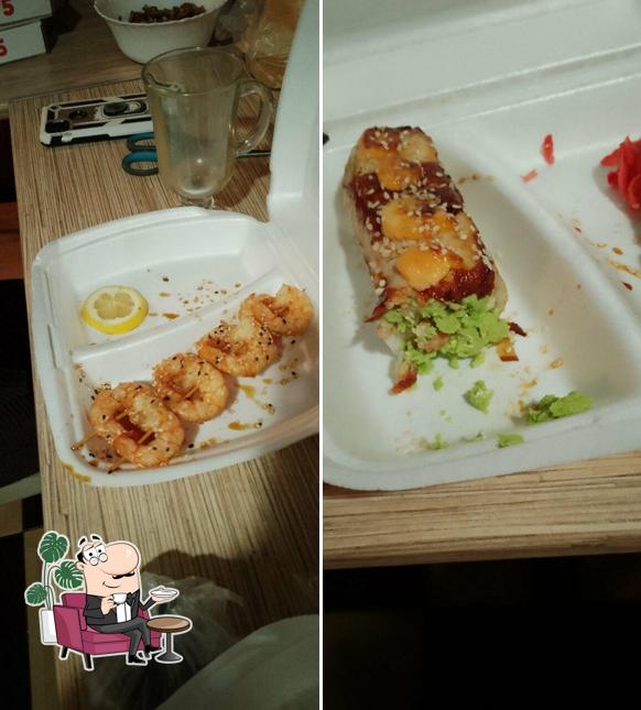 Посмотрите на внутренний интерьер "Суши парк"