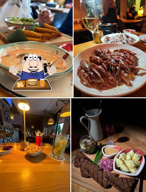 Еда в "раковарне Клешни и Хвосты"