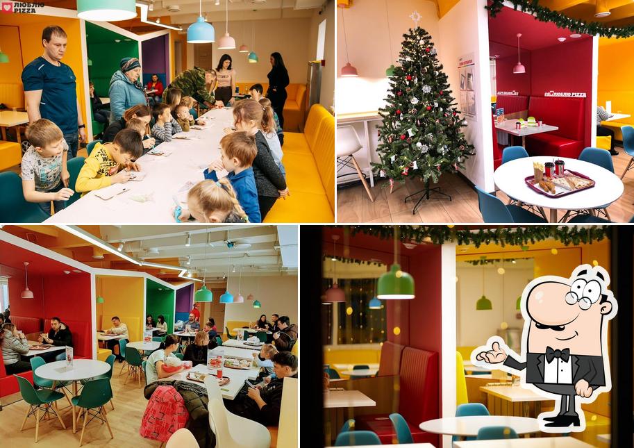 Посмотрите на внутренний интерьер "Люблю Pizza"
