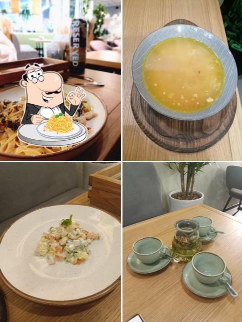 Паста карбонара в "Перчини"