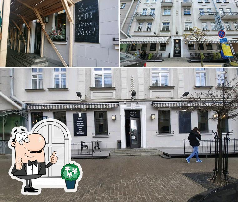 Посмотрите, как "News Cafe" выглядит снаружи