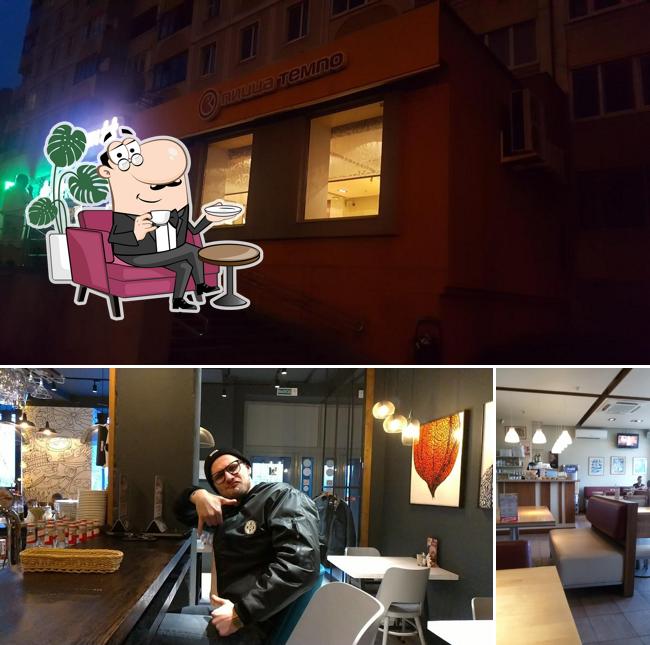 Посмотрите на внутренний интерьер "Пицца Темпо"