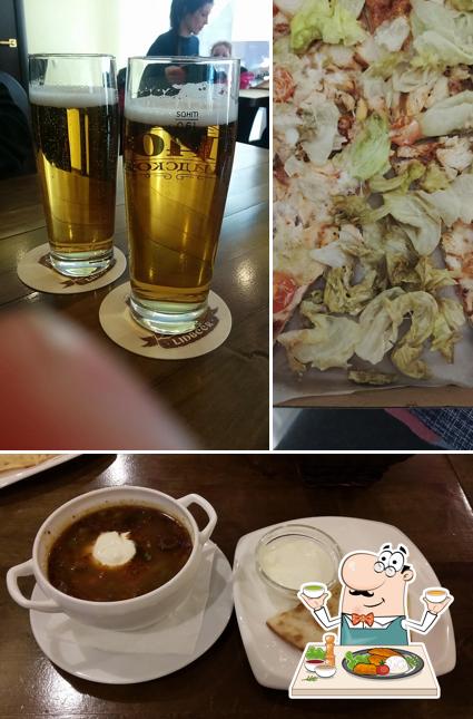 Еда и пиво в Кафе "Панда-Пицца"