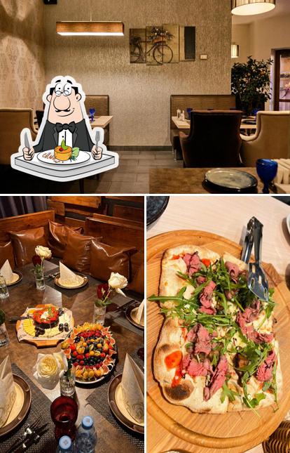 Взгляните на этот снимок, где видны еда и внешнее оформление в Сан-Ремо